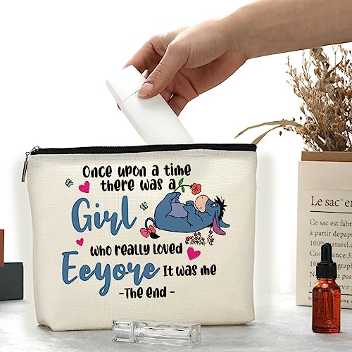 Decohim Cartoon Donkey Makeup Bag Cosmetic Bag Trip Toiletry Bag Funny Cartoon Character Lover Birthday Graduation Gifts for Women Movie Fans Sister Female There Was A Girl Who Really Loved