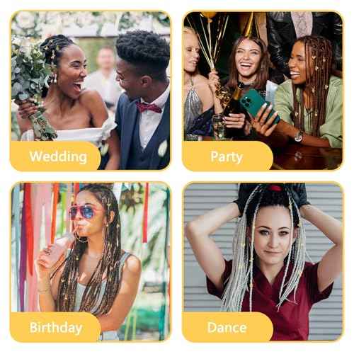 40Pcs Gold Hair Jewelry for Women Adjustable Hair Cuffs for Braids Loc Jewelry Metal Hair Rings Clips Braid Hair Dreadlock Braid Accessories for Women Men Music Festival Party