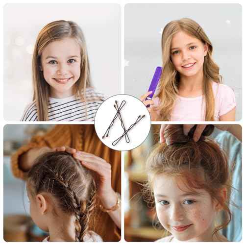 Mini Bobby Pins, 150 Count 1.38 Inch Small Hair Bobby Pins with Storage Box for Kids, Girls and Women - Brown