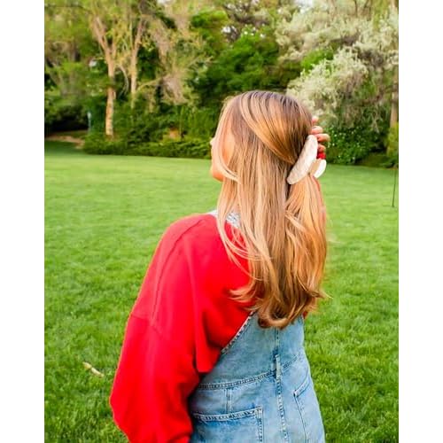 4Pcs Large Acrylic Hair Claw Clips - Strong Hold Thick Hair Banana Barrettes for Women Girls (Hair Clips, Banana