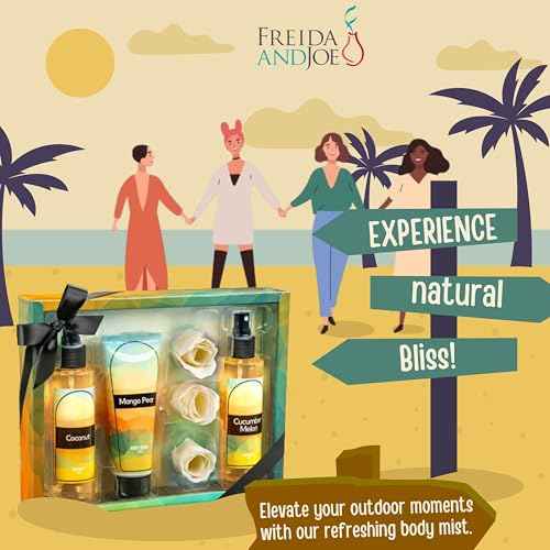 Fine Fragrance Body Mist & Body Splash Gift Set ? Luxury Self-Care Combo for Women and Girls (Coconut, Cucumber, Mango Pear, Rose Soap)