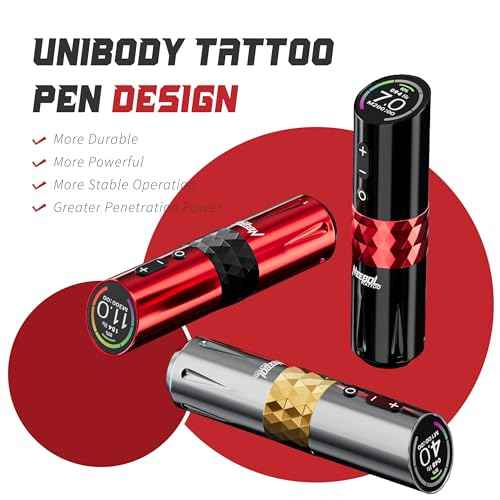 Neebol Tattoo Kit, Wireless Tattoo Pen Cordless Tattoo Gun Set With 20 Cartridge Needles Complete Tattoo Machine Kit for Beginners and Artists Tattoo Supplies Equipment (Black)