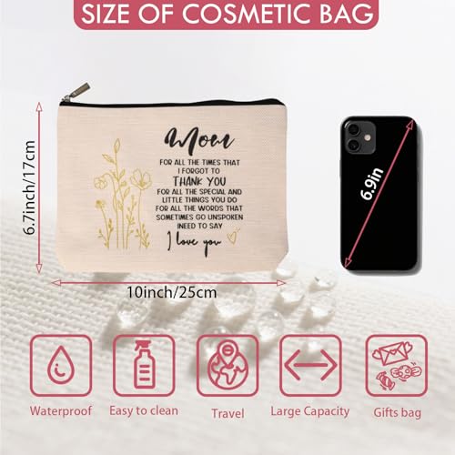 Mom Birthday Gifts for Moms Makeup Bag, Mom Birthday Gifts From Daughter for Mama, Mother in Law, Gift for Moms Who Has Everything, Mothers Day, Christmas Gift for Mom, Travel Cosmetic Bag
