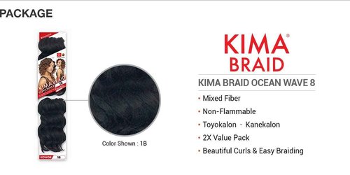 Harlem 125 Harlem125 Synthetic Hair Braids Kima Braid Ocean Wave 8'' (5-pack, T1B/27)