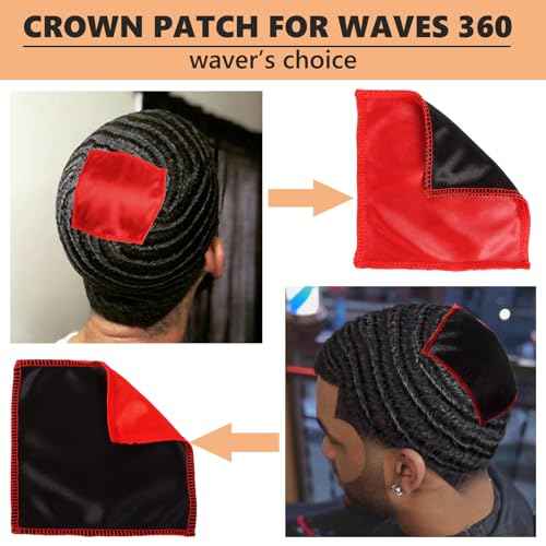 2 Pcs Double Layer Crown Patch for Waves,Wave Crown Patches for 360 Waves Crown Compression