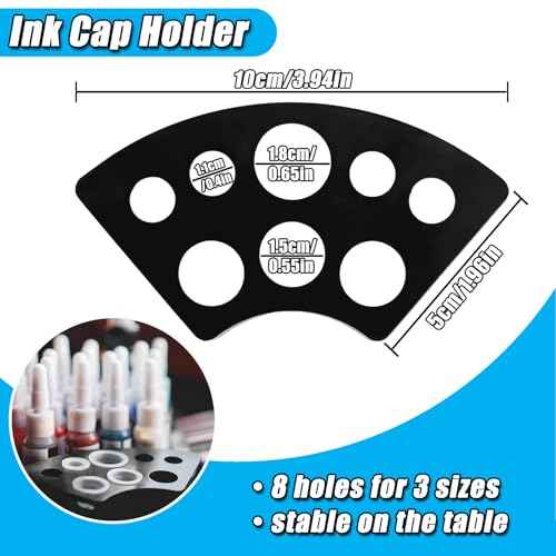 300pcs Disposable Tattoo Ink Cups (8mm/11mm/15mm) + 2 Black Ink Caps Holders + 100 Black Nitrile Gloves, Complete Tattoo Supplies Kit for Artists & Studio
