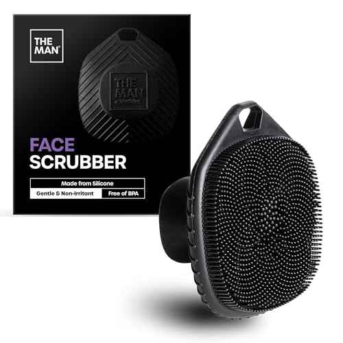The Man Silicone Face Scrubber for Men, Exfoliating Face Massager, Flex Face Brush for Men, Removes Dead & Dry Skin, Shower Facial Cleansing Brush (Single Face Scrubber)