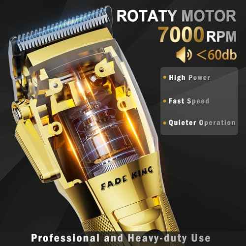 FADEKING¢ç Professional Hair Clippers & Beard Trimmer Set for Men ? Cordless Barber Clippers with LCD Display, Precision Trimmer & Travel Case ? Gifts for Men Husband Father (Gold + Bronze)