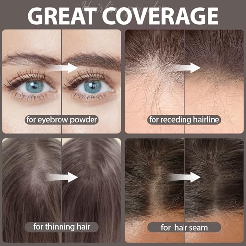 2 Pack Hairline Powder for Women and Men, Used to Root Touch Up Hair Color, Thinning and Gray Hair Coverage and Bald Spots Coverage, Dark Brown