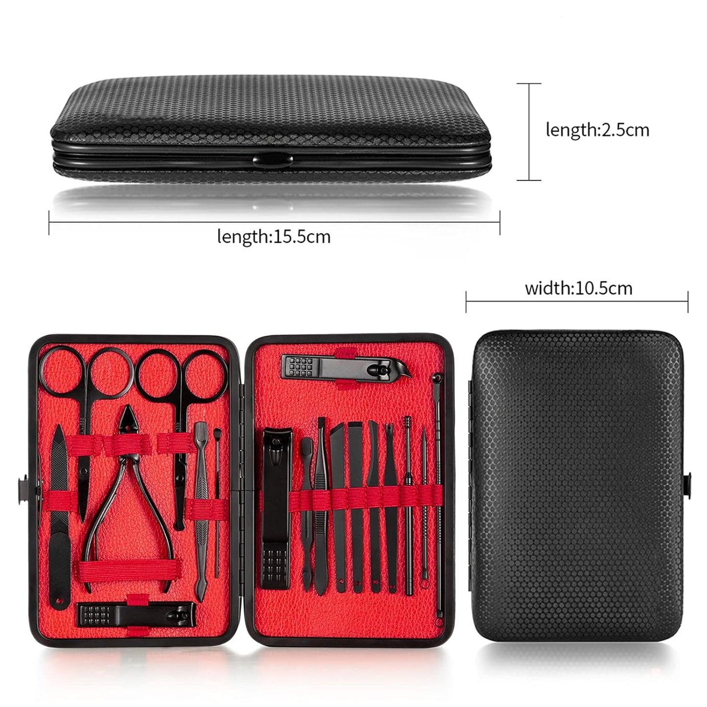 18-Piece Nail Clipper Set Manicure Pedicure Tool Kit with Professional Nail Clippers
