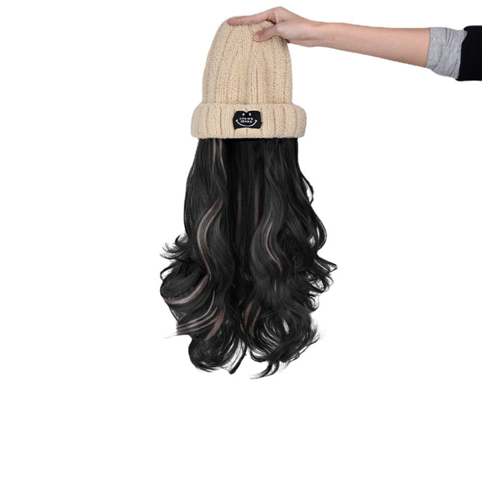 Korean Style Curly Synthetic Wig - Long Gradient Hair