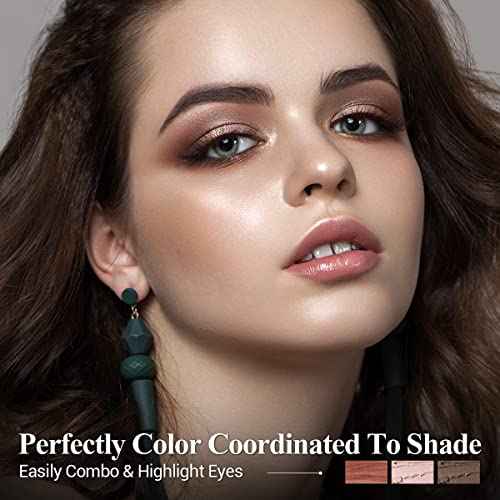 3PCS Eyeshadow Stick,Neutral Brown Metallic And Shimmer Pink Cream Eyeshadow Pencil Crayon,Eye Brightener Makeup With Smudge Proof,Long Lasting Cream Eye Shadow Sticks Set