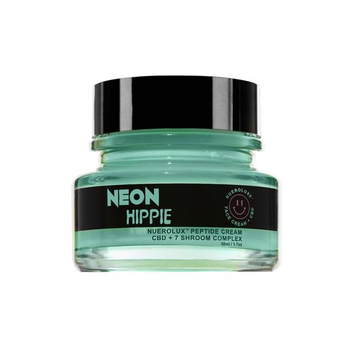 Neon Hippie Neurolux 3X peptide face cream with 7 mushroom complex hydrates plumps moisturizes