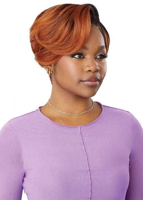 Outre Lace Front Wig - Perfect Hair Line 13X4 - Swoop Series - Swoop 12 (BURGUNDY FLAME)