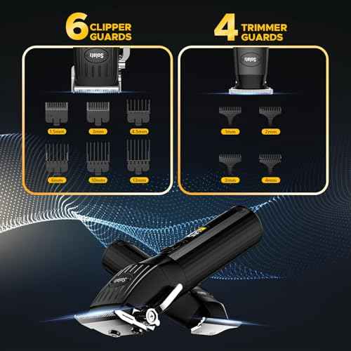 Professional Hair Clippers for Men Cordless Trimmers Kit with LED Display Electric Beard Trimmer for Kid Cordless Beards Trimmer Haircut Grooming Kit Gift for Men Women Barber Kids (Black)