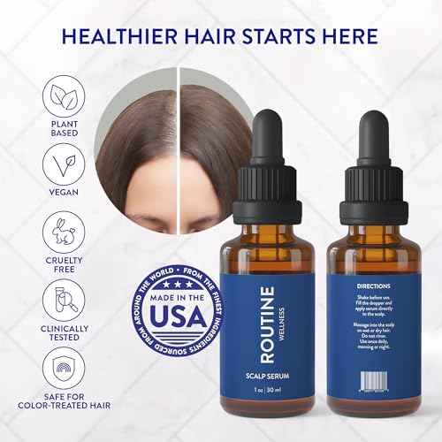 Routine Wellness Scalp Serum for Thinning Hair ? Promotes Visibly-Thicker, Fuller-Looking Hair ? Lightweight, Science-Backed with Red Clover & Peptides - 30ml