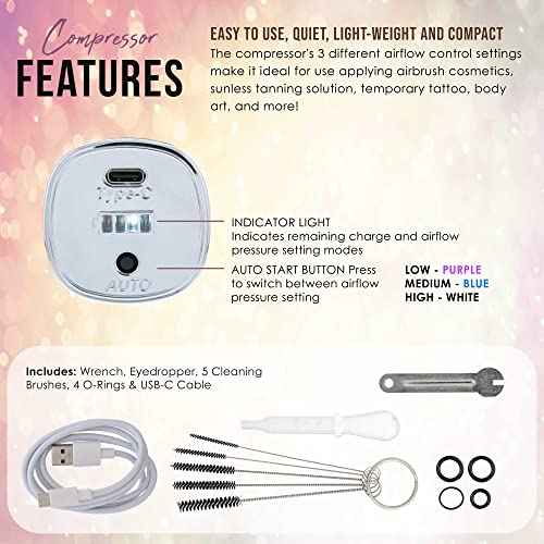 Belloccio Cordless Handheld Airbrushing Makeup System Only - 15 to 30 PSI, Rechargeable, Multiple Uses Cakes, Hobby, Art, Crafts