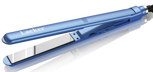 Laeker PRO Ultra Slim Flat Iron Hair Straightener, Professional Straighten and Curling Iron 2 in 1 Tourmaline Titanium Plate for All Hair Types, Dual Voltage for Travel, Up to 450 Degree Hot, Blue