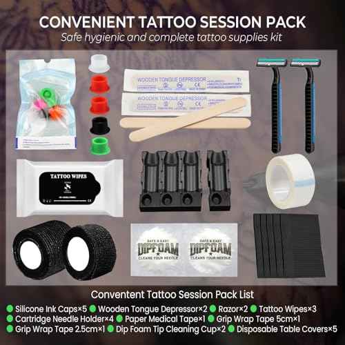 Tattoo Supplies Kit -,Convention Tattoo Pack Essential Tattoo Set Kit for Professional Tattooing,Tattoo Kits with Complete Tattoo Stuff Tattoo Accessories and Supplies (Tattoo supplies kit B)