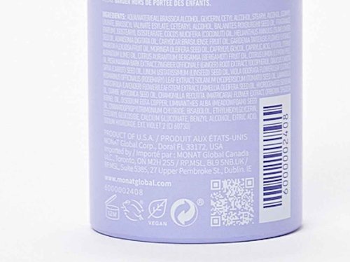 MONAT Violet Lights Anti-Brass Toning Masque – Natural Radiance – Illuminate Your Hair Naturally – Tone Unwanted Brassiness