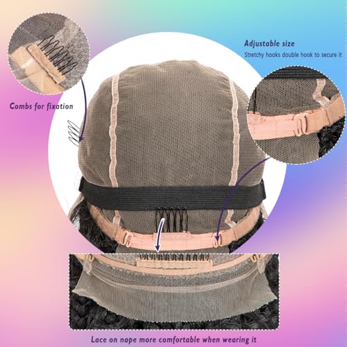 originea DAIXI 26'' Single Full Lace Box Braided Wigs for Black Women, Full Hand-Knitted Square Parted Synthetic Braided Lace Wigs with Baby Hair (Square Partition, 1B)