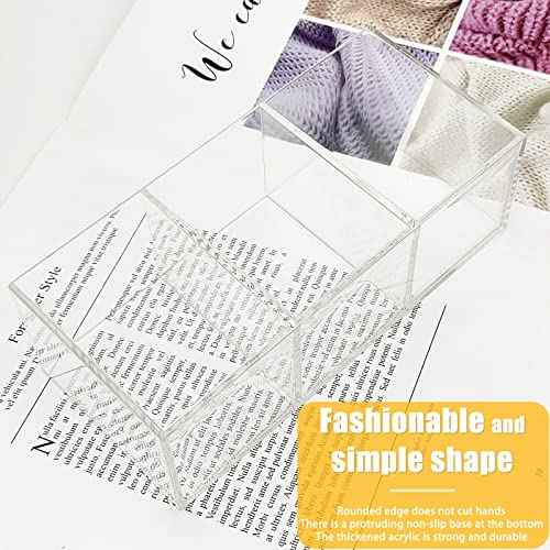 Clear Makeup Brush Organizer,Acrylic Cosmetic Brushes Storage Holder with 3 Slots,Pencil Pen Holder for Desk,Desk Organizer and Accessories for Vanity