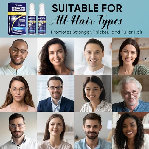 5% Minoxidil for Men and Women Hair Growth: Minoxidil Spray Hair Regrowth Treatment Serum with Biotin & Rosemary -Stop Hair Thinning and Hair Loss For Stronger Thicker Longer Hair