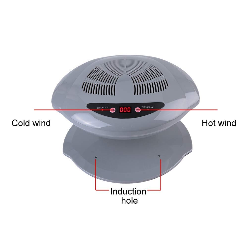 Professional Nail Dryer,Air Nail Dryer for Both Hands and Feet,400W Air Nail Fan Blow Dryer for Regular Nail Polish Automatic Cool Breeze Home and Salon Use Grey US Plug 110V