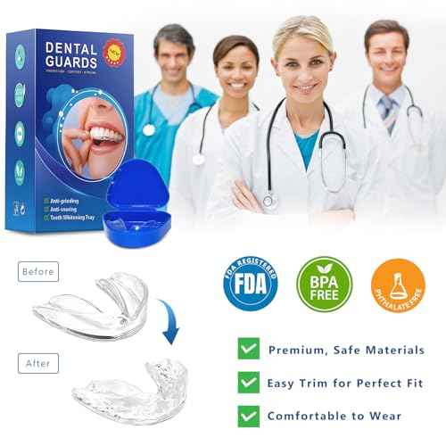 Mouth Guard for Grinding Teeth at Night, Mouthguards for Grinding of Teeth, Night Guards for Teeth Grinding, Reusable Mouth Guard for Sleeping, Bite Guard(2 Sizes, 4 Pcs)