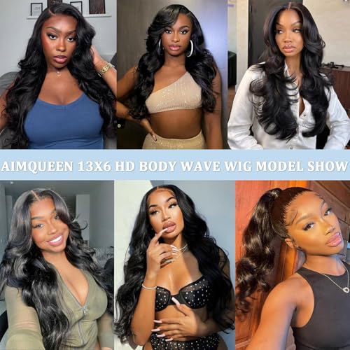 Human Hair Wig 13x6 Body Wave Lace Front Wigs Human Hair Pre Plucked 200 Density 12A Glueless Wigs for Women HD Lace Frontal Wigs Natural Color 22 Inch