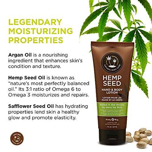 Hemp Seed Hand & Body Lotion - Soothe Dry Skin - Argan Oil, Hemp Seed Oil - Light, Non-Greasy Formula - Vegan & Cruelty Free