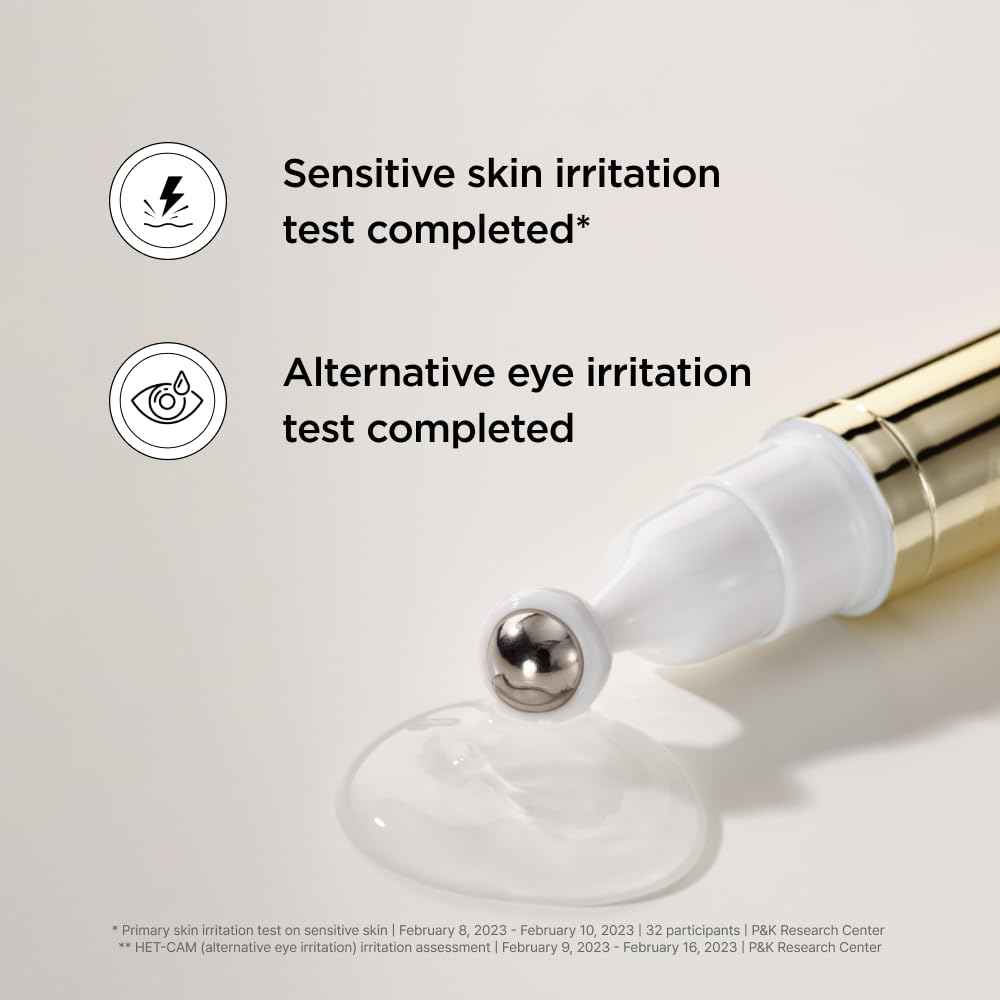 ISOI Intensive Lifting Gua Sha Ampoule Stick, Eye Roller, Under Eye Serum for Dark Circles, Puffy Bags, and Wrinkles with Bulgarian Rose Oil & Peptide Complex, Korean Skin Care (0.5 fl.oz, 15ml)