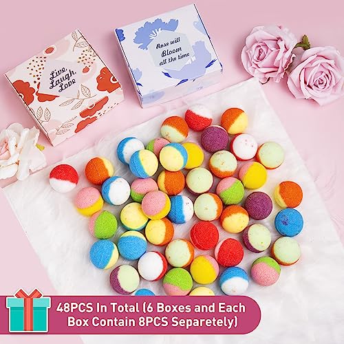48 Natural & Organic Bath Bombs for Women and Kids, Rich in Essential Oils, Relaxation and Stress Relief, BathBombs Gift Set for Mothers Day, Christmas, Valentines Day & Birthday