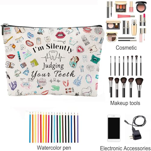 Dentist Gift Dental Gift for Women Makeup Bag Dental Assistant Gift Dental Hygienist Gift Cosmetic Bag Graduation Gift for Dentist Thank You Gift for Her Birthday Retirement Gift