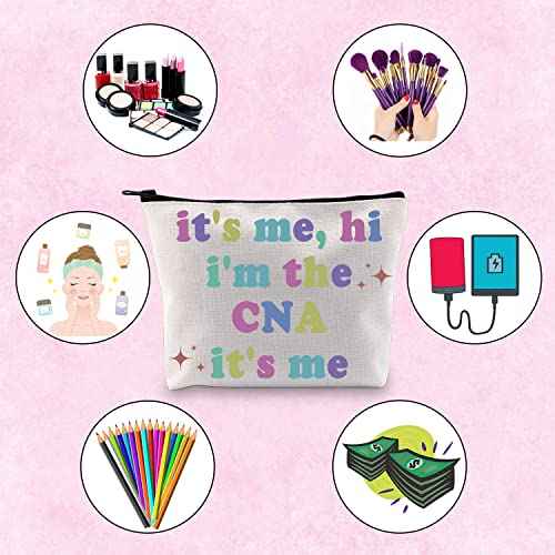CNA Gift Certified Nursing Assistant Gift It's Me, Hi I'm The CNA It's Me Zipper Makeup Bag Nurse Gift (CNA)