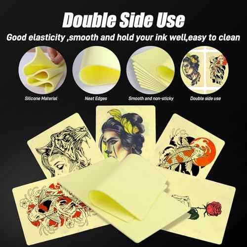 3MM Tattoo Practice Skin with Transfer Paper - 40Pcs Tattoo Fake Skin and Stencil Paper Kit Includes 30Pcs Thermal Paper and 10Pcs Double Sided Practice for Beginners Complete Set