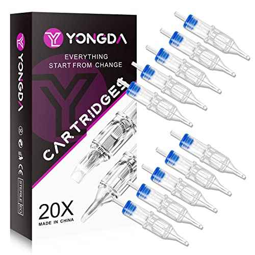 Tattoo Needles Cartridges 20pcs 1205RS Disposable Tattoo Cartridge Needles Round Liner for Beginners or Artists and Rotary Machine