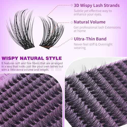 EYDEVRO Wispy Lash Clusters Natural Eyelash Clusters 9-18mm Cluster Eyelash Extensions CD Curvature 192 Pcs Manga Cluster Lashes Individual Lashes DIY Lash Extensions