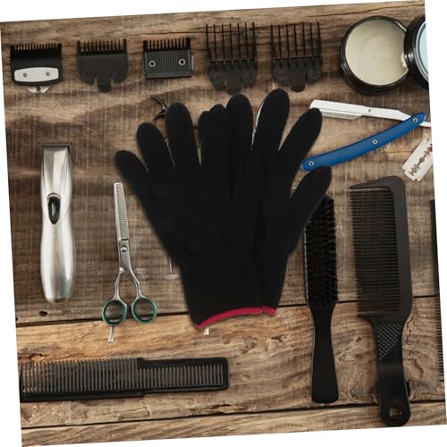 Heat Resistant Gloves for Hair Styling Professional Barber Shop Mitts Insulated Protection for Curling Wands Flat Irons and Dryers Safe Heat Wear for Efficient Hair Styling Black