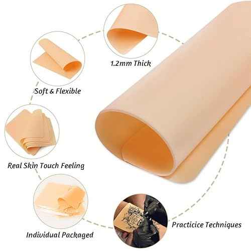 20Pcs Tattoo Skin Practice - Yuelong Blank Fake Skin Double Sides Practice Skins for Tattooing Microblading Skin-Like Blank Skin Tattoo Supplies for Beginners, Artists