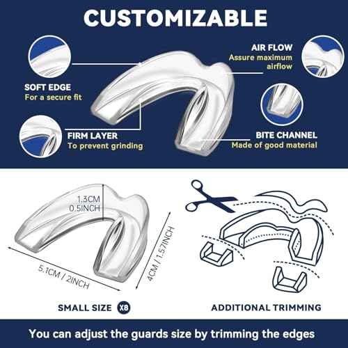 Kids Mouth Guard for Teeth Grinding,Pack of 8, Comfortable Custom Dental Guard for Kids,Moldable Night Guards for Clenching Teeth,Stops Bruxism, Tmj, Teeth Whitening Tray & Sports, Clear