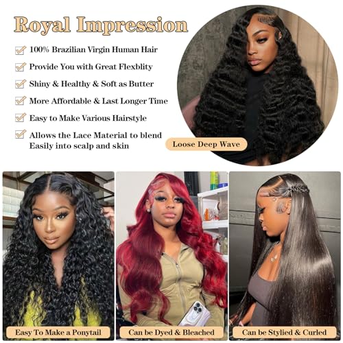 12A Loose Wave Bundles Human Hair 14" 16" 18" 300g 100% Unprocessed Brazilian Virgin Hair Loose Deep Wave Human Hair Weave Bundles Natural Color