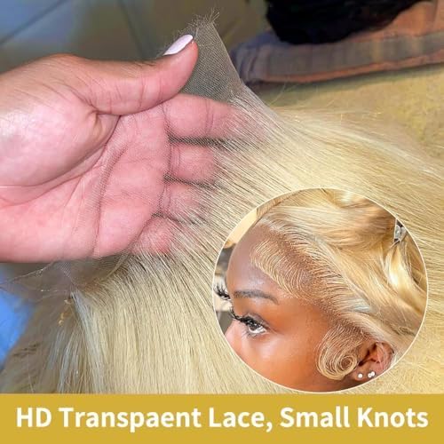 Koiaskral 613 Lace Front Wig Human Hair 20 Inch 200% Density Body Wave 13x6 HD Transparent Lace Pre-Plucked with Baby Hair