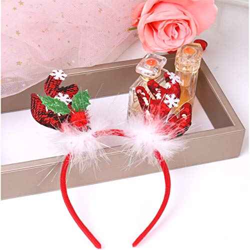 Christmas Dear Antler Headband for Women Snowflake Hair BandXmas Decorations Accessories for Girls