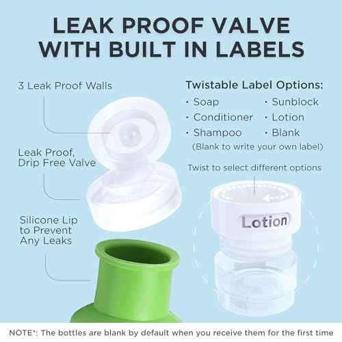 Dot&Dot Leak Proof Travel Bottles - TSA Approved 3oz Silicone Toiletries Travel Shampoo & Conditioner Containers with Labels