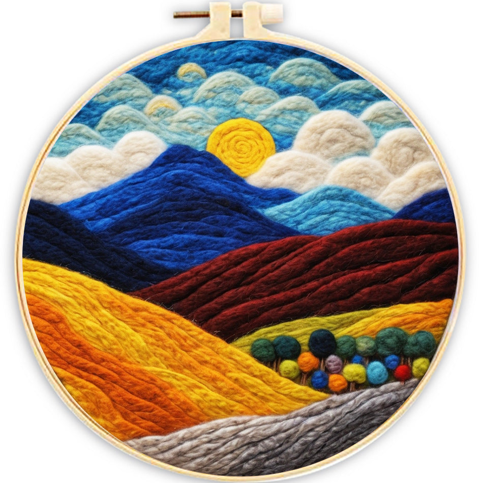 Embroidery Needle Felt Blanket Painting Kit - House Decor & Crafts