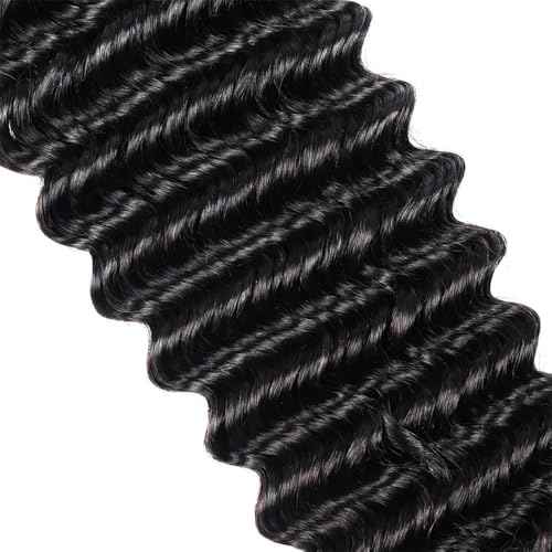 Human Braiding Hair 28 Inch 2 Bundles 100g Deep Wave Bulk Human Hair for Braiding No Weft 12A Brazilian Virgin Curly Human Hair Extensions for Boho Braids Wet and Wavy Human Hair Braiding Hair