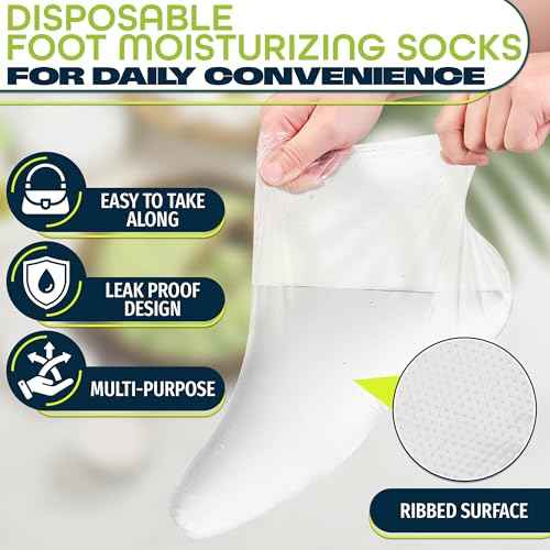200 Pcs Plastic Foot Covers for Feet ? Leak-Proof, Ribbed Anti-Slip Design with 200 Stickers for a Secure Fit ? Plastic Foot Gloves for Moisturizing, Paraffin Wax Bags | Self Care & Holiday Gifting