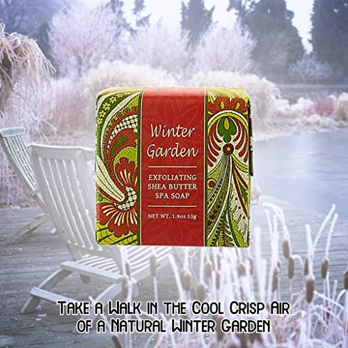 Christmas Soap Sampler- Set of 4 Scents- Mistletoe, Peppermint Frost, Winter Garden and Fresh Holly- Enriched with Shea Butter and Essential Oils- Ideal Basket Filler, Stocking Stuffer for Guests