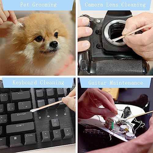 Eyxformula 500 PCS 6 Inch Long Cotton Swabs with Upgraded Sturdy Bamboo Sticks ? Lint-Free & Sufficient Cotton Tipped Applicators for Dog Ear Cleaning, Gun Maintenance, Makeup, Pet Care, Art & Crafts